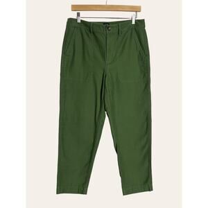 J.Crew Utility Chino Taper Straight Green Casual Pants Size 8